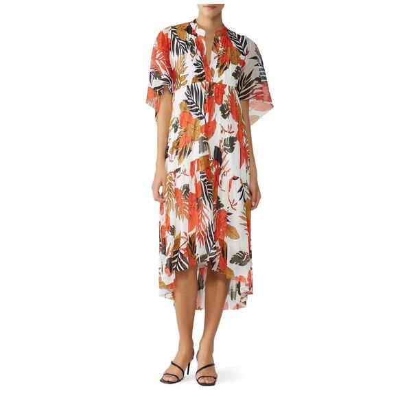 Fuzzi Leaf Print Tulle Dress XXL - Picture 1 of 12